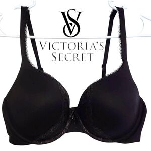 Victoria's Secret Body By Victoria Padded Perfect Coverage Bra Black 36D NWOT